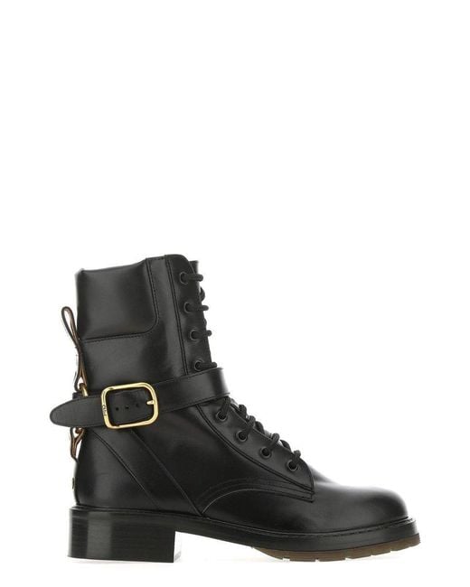 Chloé Black Leather Diane Ankle Boots
