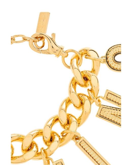 Moschino Metallic Bracelet With Charms,