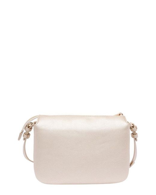 Liu Jo Gray Logo Lettering Zipped Crossbody Bag