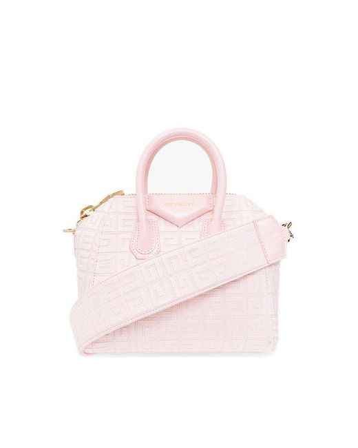 Givenchy Pink Antigona 4g Embroidered Mini Tote Bag
