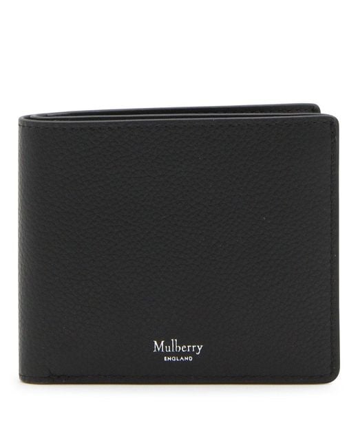 Mulberry Black Logo Detailed 8 Card Wallet for men