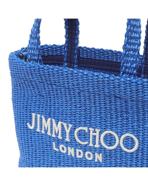 Jimmy Choo Blue Mini E/W Beach Tote