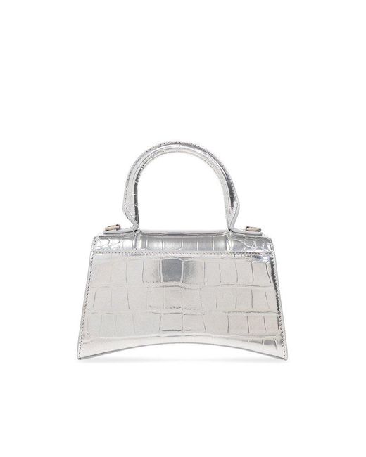 Balenciaga White Hourglass Xs Top Handle Bag