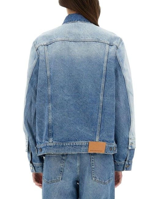 Stella McCartney Blue Contrast Panel Denim Jacket