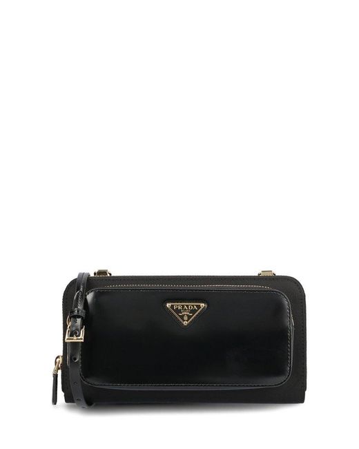 Prada Black Triangle-logo Zipped Wallet