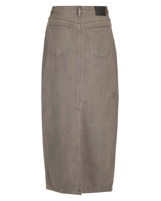 Acne Gray Denim Midi Skirt