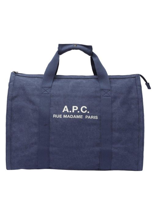 A.P.C. Blue Recuperation Gym Shopping Bag for men