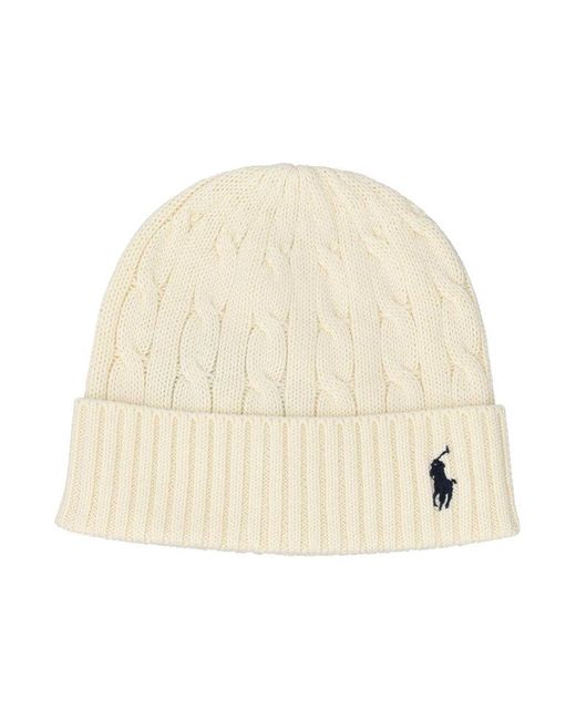 Polo Ralph Lauren Natural Cable-knit Beanie