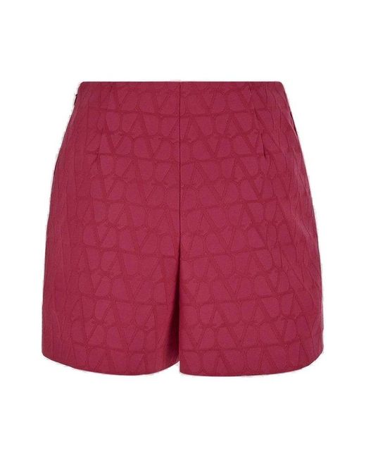 Valentino Red Toile Iconographe Straight Hem Shorts