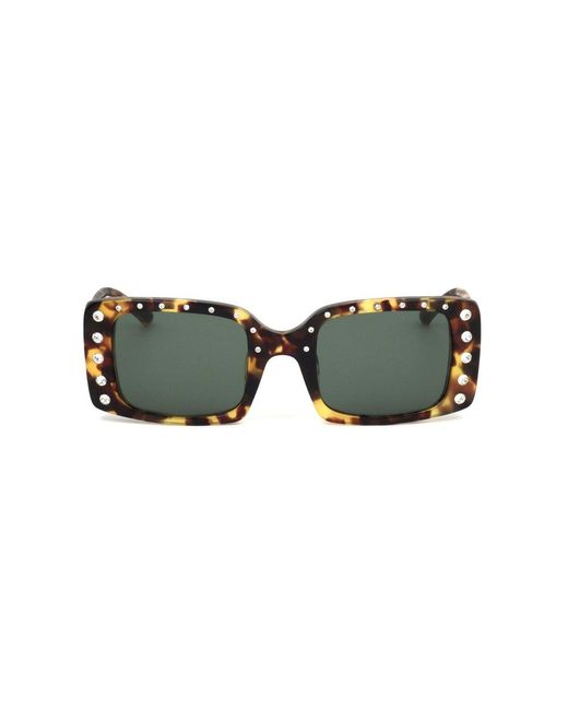 Linda Farrow Black X Nº21 Rectangular Frame Sunglasses