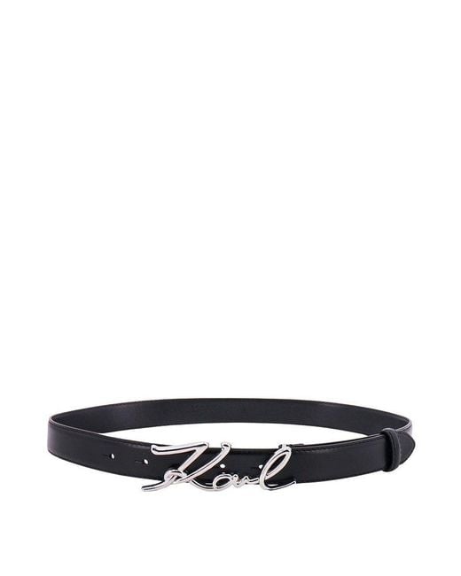 Karl Lagerfeld White Leather Belts