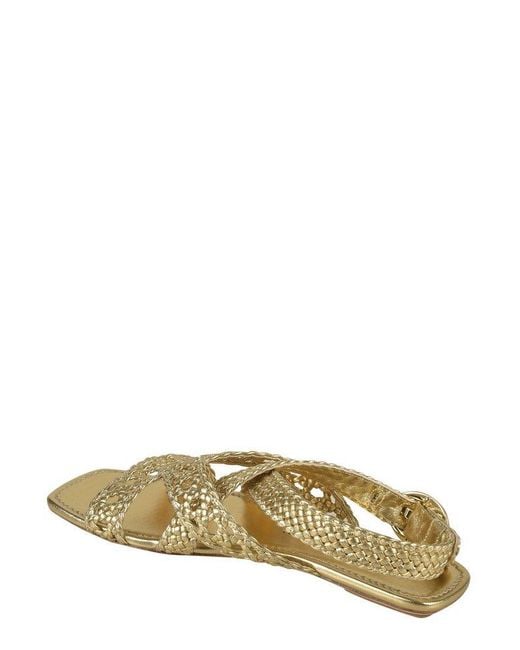 Stuart Weitzman Green Wovened Open Toe Sandals