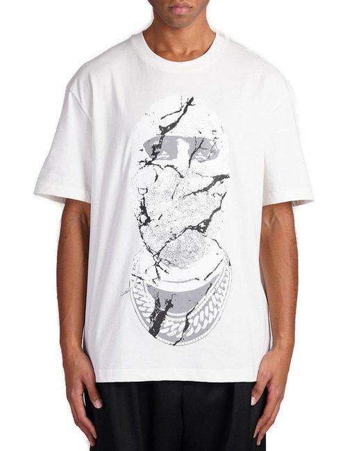 Ih Nom Uh Nit White Graphic Printed Crewneck T-Shirt for men