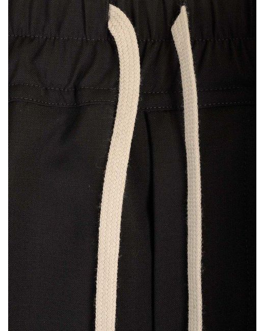 Rick Owens Blue Pleated Drawstring Pants for men