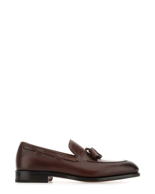 Ferragamo Brown Florio Leather Loafer for men