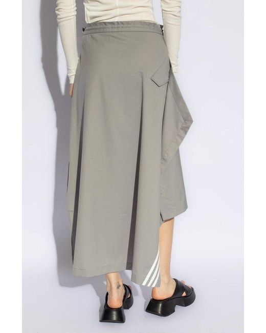 Y-3 Gray Asymmetrical Skirt,