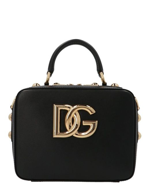 Dolce & Gabbana Leather Dg Logo Tote Bag in Black - Save 10% - Lyst