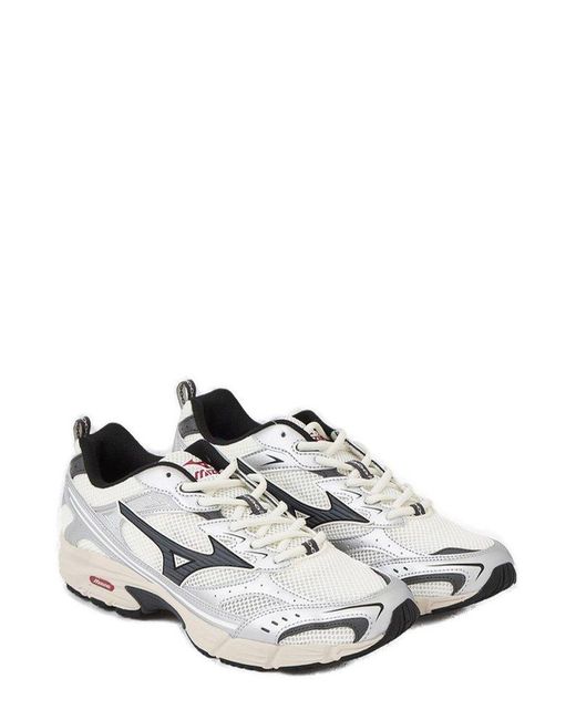 Mizuno White Mesh Lace-Up Sneakers for men