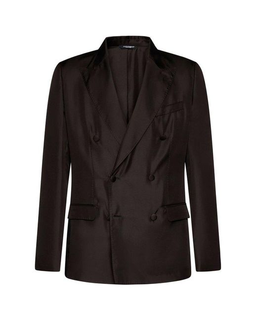 Dolce & Gabbana Black Double-breasted Taormina-fit Jacket for men