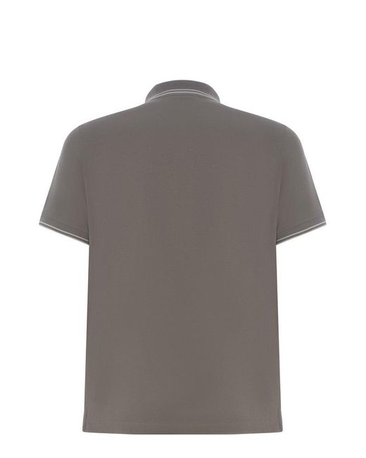 Stone Island Gray Logo Patch Short-sleeved Polo Shirt for men