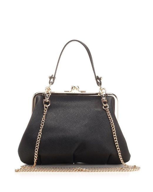 Vivienne Westwood Black Mini "granny Frame" Leather Bag