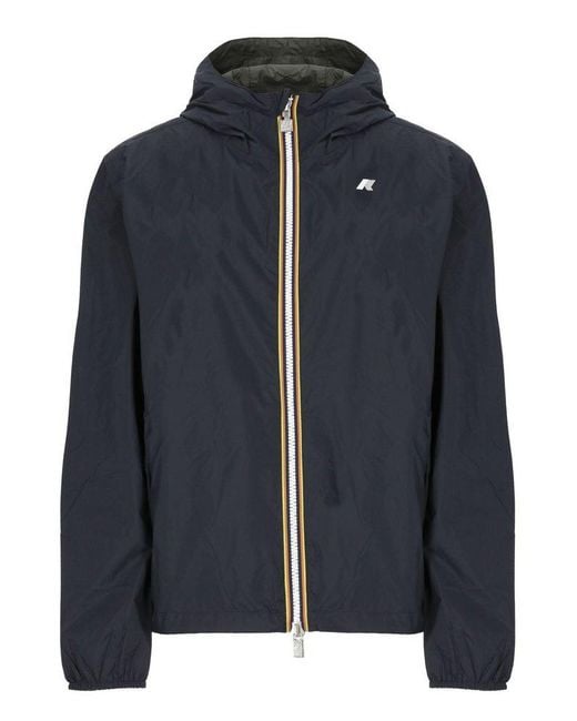 K-Way Black Hooded Windbreaker Jacket for men