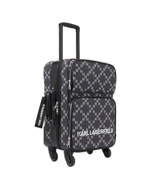 Karl Lagerfeld Black K/Monogram Suitcase