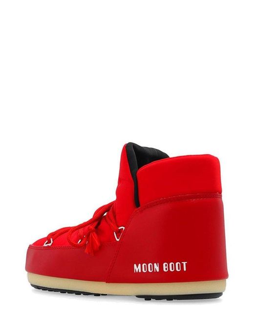 Moon Boot Red Icon Logo Printed Snow Boots