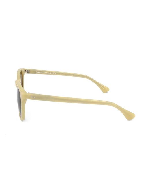 Linda Farrow Yellow X Dries Van Noten Square Frame Sunglasses for men