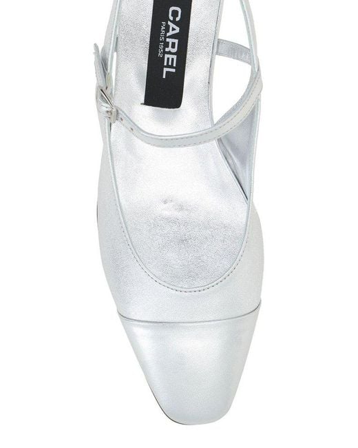 CAREL PARIS White Oceano Slingback Sandals