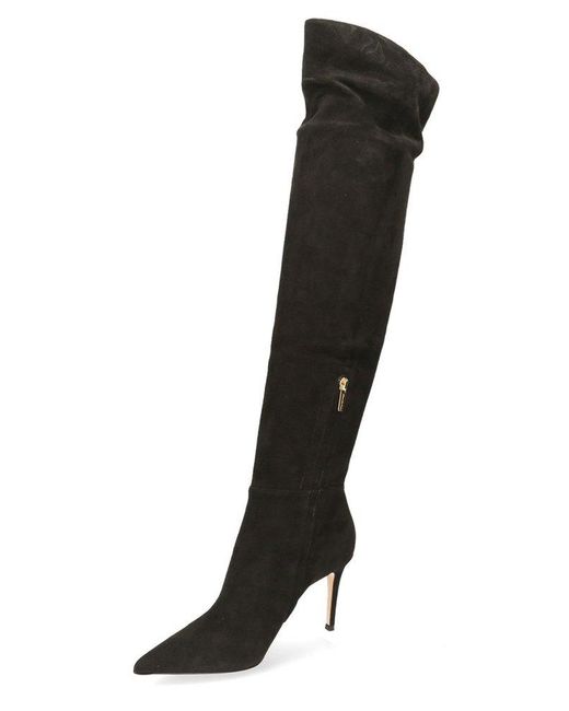 Gianvito Rossi Black Pointed-toe Knee-high Boots