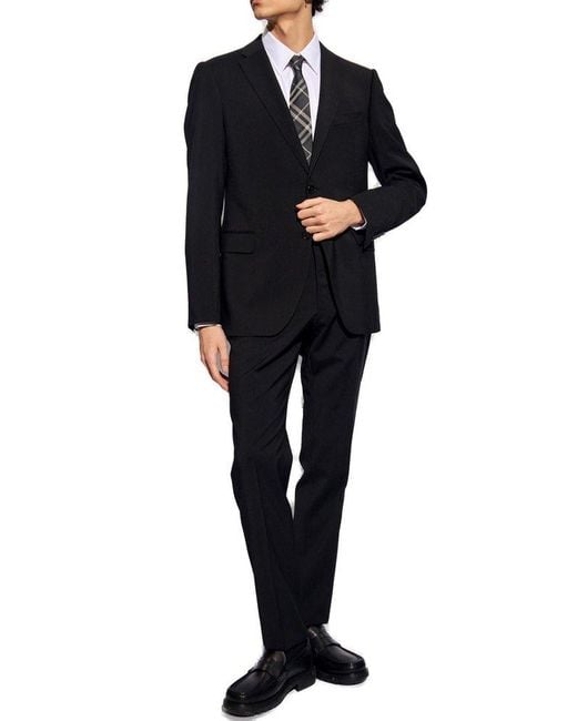 Emporio Armani Black Wool Suit for men