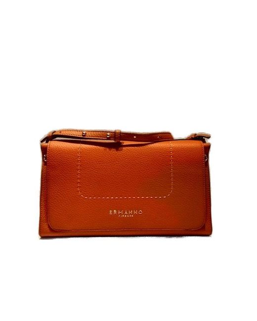 Ermanno Scervino Orange Logo-printed Shoulder Bag