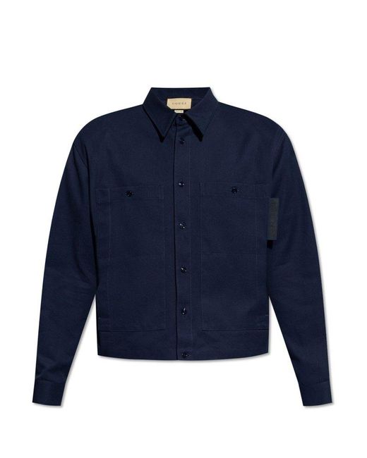 Gucci Blue Cotton Shirt, for men