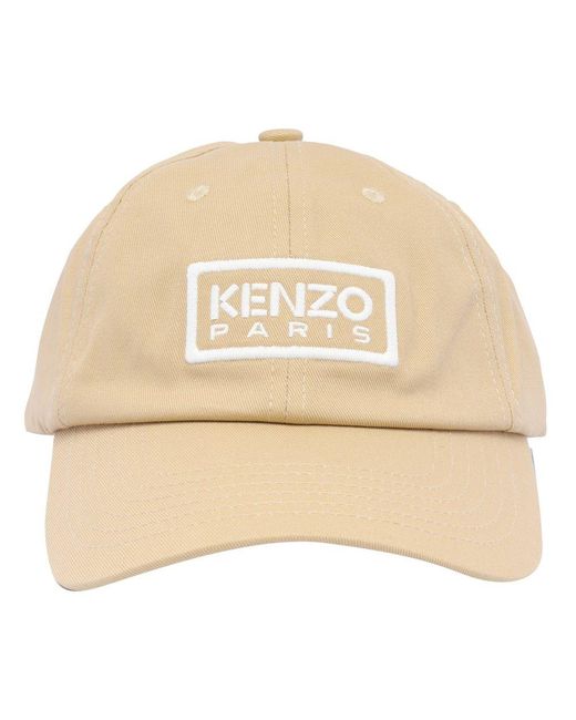 KENZO Natural Logo Patch Curved-peak Baseball Cap for men