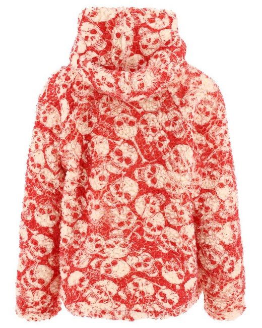 ERL Skull-Printed Long Sleeved Fleece Hoodie in Red for Men | Lyst UK