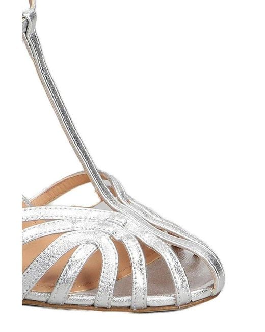 The Seller White High-Heeled Buckle-Fastened Sandals