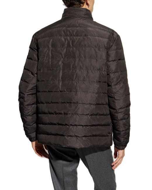 Etro Black Down Quilted Jacket for men