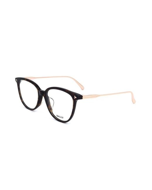 Bally Black Tortoise Shell Cat-Eye Frame Glasses