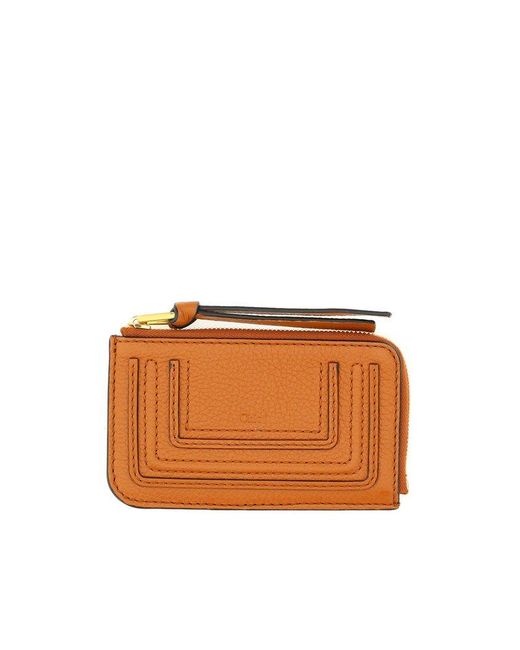 Chloé Orange Marcie Zipped Small Wallet