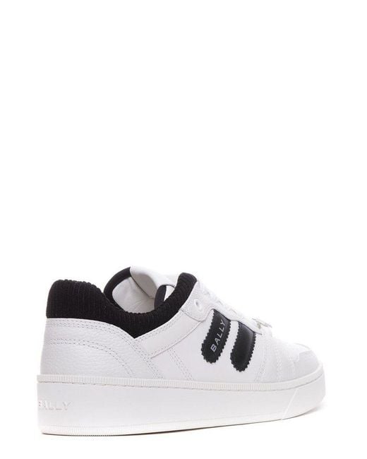 Bally White Round Toe Lace-up Sneakers for men