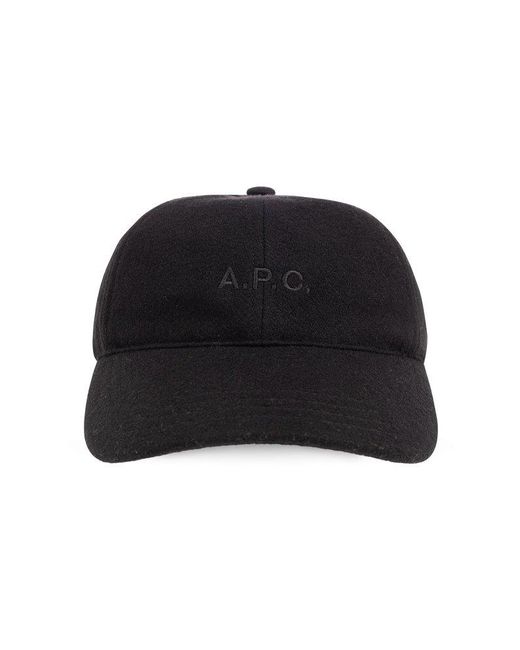 A.P.C. Black ‘Charlie’ Wool Baseball Cap for men