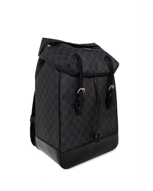 Gucci Black Backpack From GG Supreme Canvas for men