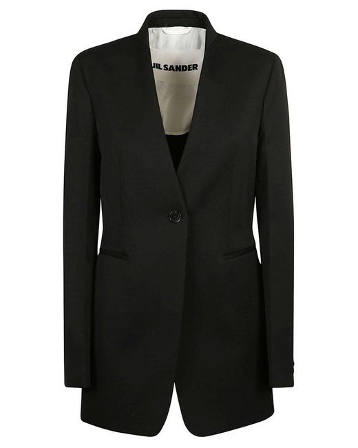 Jil Sander Black Single-Breasted Tailored Jacket