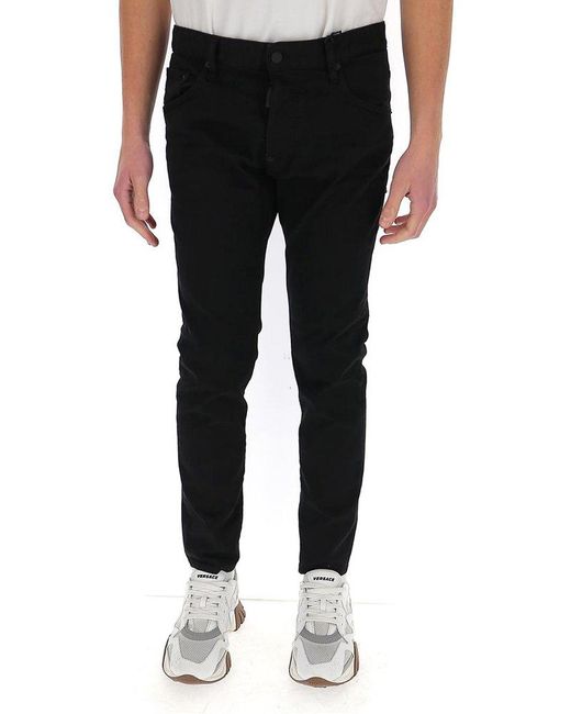 DSquared² Black Slim Fit Denim Jeans for men