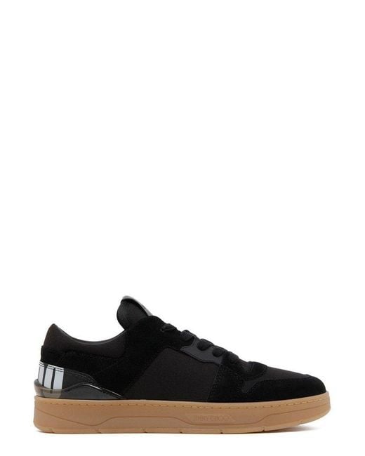 Jimmy Choo Black Florent Lace-Up Sneakers for men