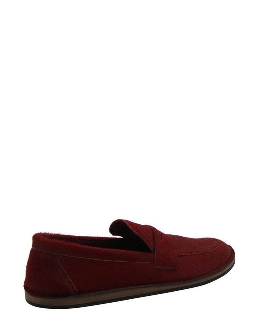 The Row Red Cary Round Toe Loafers