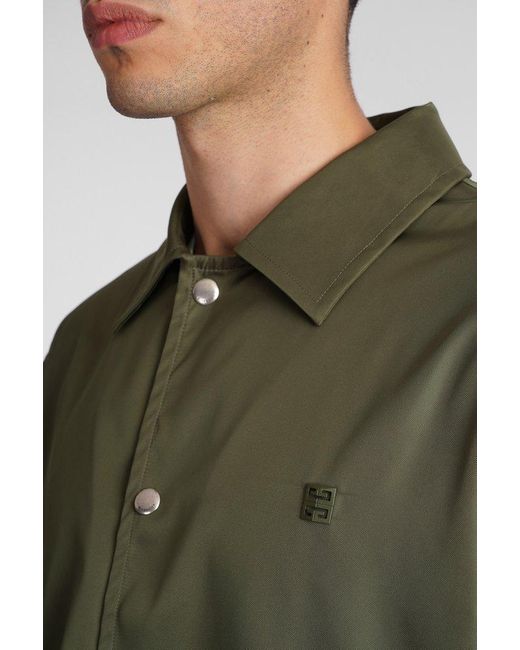 Givenchy Green 4g Plaque Long-sleeved Shirt for men
