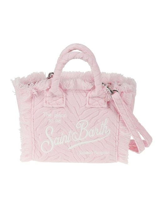 Mc2 Saint Barth Pink Embossed Zebra Tote