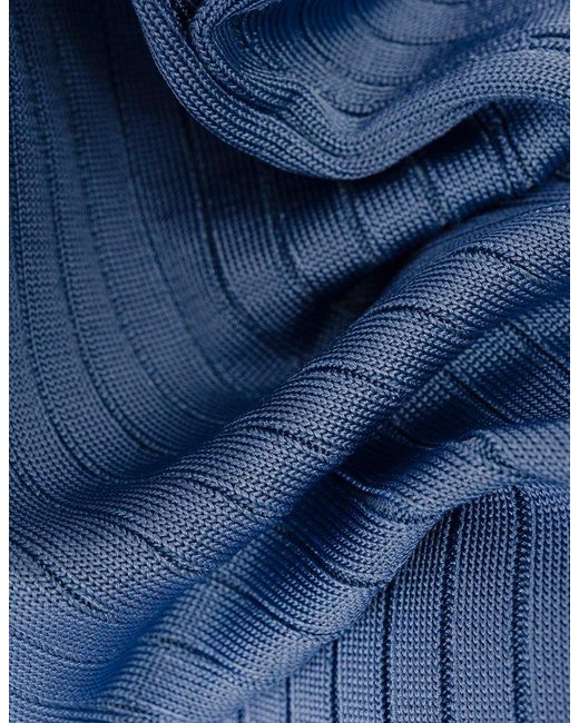 Marni Blue Light Long Sleeveless Ribbed Knit Dress